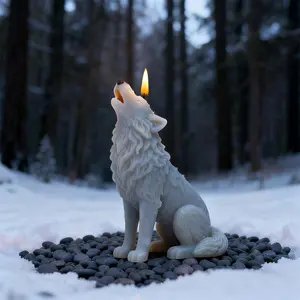 Wolf Howl Candle Silicone Mold, 3D Wolf Design with Textured Fur, Perfect for DIY Aroma Candle Making, Handmade Crafts
