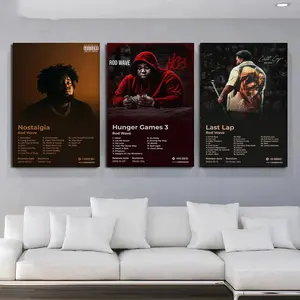 Set of 3 Rod Wave Album Cover Poster,Framed Poster, Rapper Posters,birthday gift,  Hip Hop Poster,Album Cover Print Wall Art, Music Poster gifts boyfriend