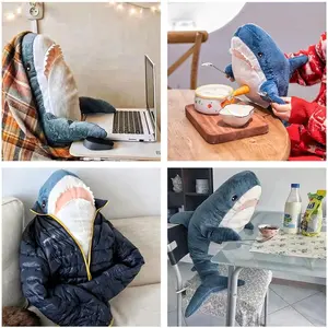 39.3-Inch SharkPlush Toy Giant SharkStuffed Animal Soft SharkPillow Cushion Shark Plush Pillow Chubby Stuffed Shark Toy Bedtime Gift Throw Pillow for Home Room Décor Kids