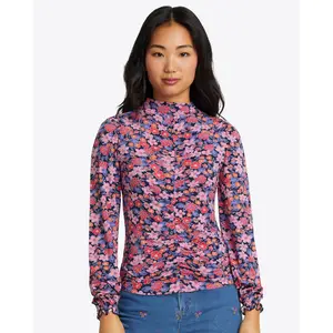 Knit Turtleneck in Abstract Dahlia