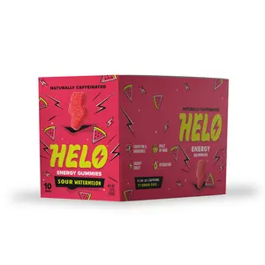 HELO Caffeine Energy Gummies | Sour Watermelon | 100 Natural Gummies for Focus, Energy, Hydration, and Productivity (Caffeine Candy)
