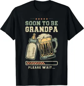 100% Cotton Soon To Be Grandpa,Announcement, Expecting Grandfather T-Shirt