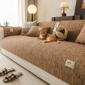 New Chenille Sofa Cover 1pc2026, Textured Non-Slip All-Season, Suitable for Living Room and Bedroom, 3-4 Seat Recliner Sofa Protector