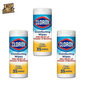 Clorox Bleach-Free Disinfecting and Cleaning Wipes, Crisp Lemon, 3 Pack x 35 Count