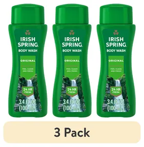(3 pack) Irish Spring Original Moisturizing Body Wash for Men, 24-Hour Fresh, Face and Body Wash, Men’s Body Wash, Biodegradable Ingredients, Paraben Free, Cool Fresh Scent, 3.4 fl oz Bottle