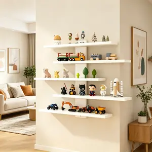 Wall-Mounted Display Cabinet, Multi-Layer Vertical Design, No Drilling, Easy Installation, Transparent Acrylic, Toy Collection Organizer