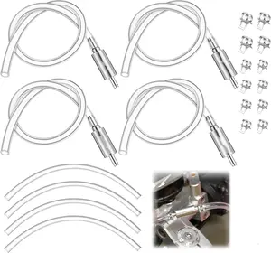 Brake Bleeder Kit with One Way Check Valve, 4/2 Pack Universal Brake Fluid Bleeder Hose with Nozzle Cap & Clamp for Motorcycle, Car, Truck, Clutch Fluid Replacement