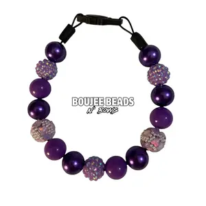 The Luxe Purple Beaded Cat Collar- Inspired Colors - Break away clasp