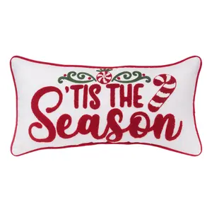 Tis The Season Candy Cane Pillow by Valerie