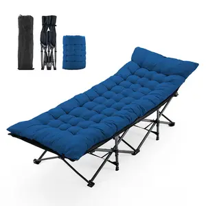 Folding Camping Cot W/Mattress, Heavy Duty Wide Camping Cot XXL For Adults, Portable Sleeping Cot Bed For Travel Camping/Office, Home Nap