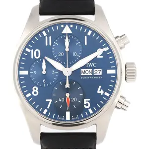 Pre-owned IWC Stainless Small Leather Goods Pilot’s Watch Chronograph 41 Steel Automatic Chronograph