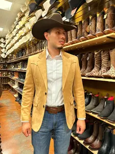 "BARABAS"  Suede Blazer (KHAKI)