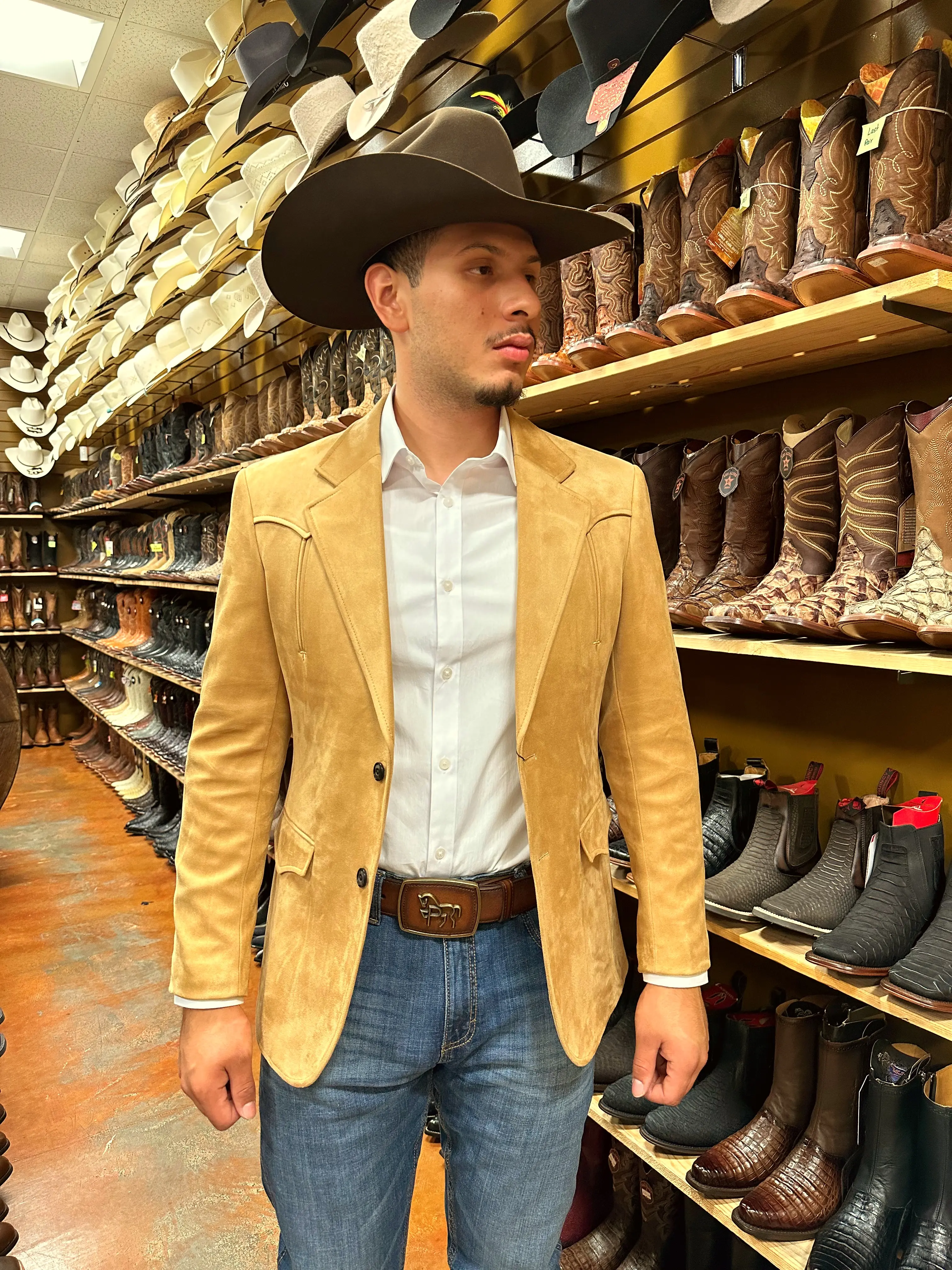 "BARABAS"  Suede Blazer (KHAKI)