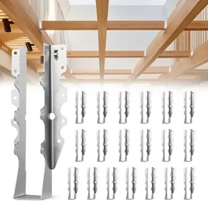 fathersdaygift VEVOR 50 Pcs Joist Hanger, Inner Dimensions 1.57x 1.50x 7.83 inch/ 40x 38x 199 mm, Rafter Hurricane Ties Joist Hangers with Rustproof Coating, Tie Brackets for Floor Deck and Ceiling Trusses