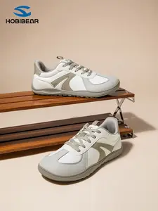 Hobibear New Sporty Athletic Low Top Wide Head Lace Up Breathable Shoes Lightweight Outdoor Sports Shoes, Fashion Versatile Minimalist Shoes Casual Trainers Sneaker, Comfortable Walking Footwear