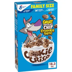Cookie Crisp Breakfast Cereal, Chocolate Chip Cookie Taste, Made With Whole Grain, Family Size, 18.3 oz