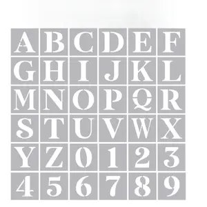 8 inch Stencil - 26 Letters and 10 Numbers, letter stencils for painting on wood walls, wall signs porch, DIY crafts for indoor outdoor and patio decoration
