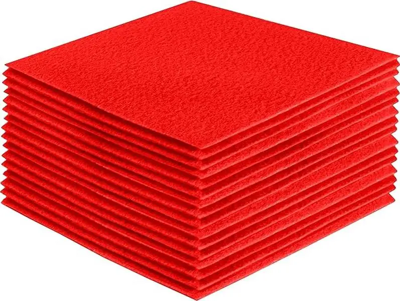Acrylic Felt Sheets for Crafts - Soft Precut 6" X 6" Inches (15cm X 15cm) Felt Squares - Use Felt Fabric Craft Sheets for DIY, Hobby, Costume, and Decoration - Kelly , 36 Pieces