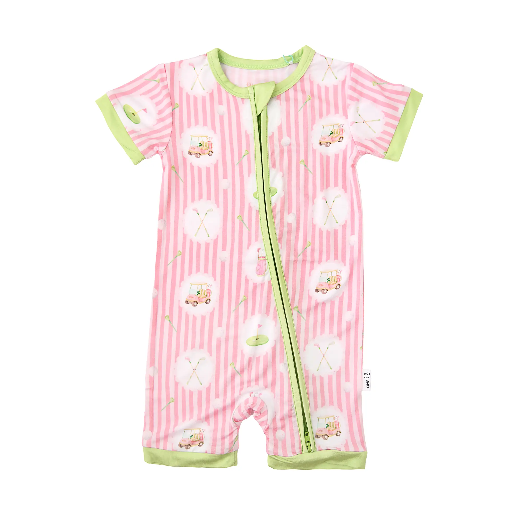 Piper Golf SHORTY ZIP Super Soft Bamboo Viscose Romper with 2-Way Zipper for Easy Diaper Changes 0-24m