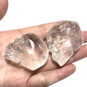 IG Crystal 4 Counts Clear Quartz Small Skull Crystal Healing Crystal Home Decoration