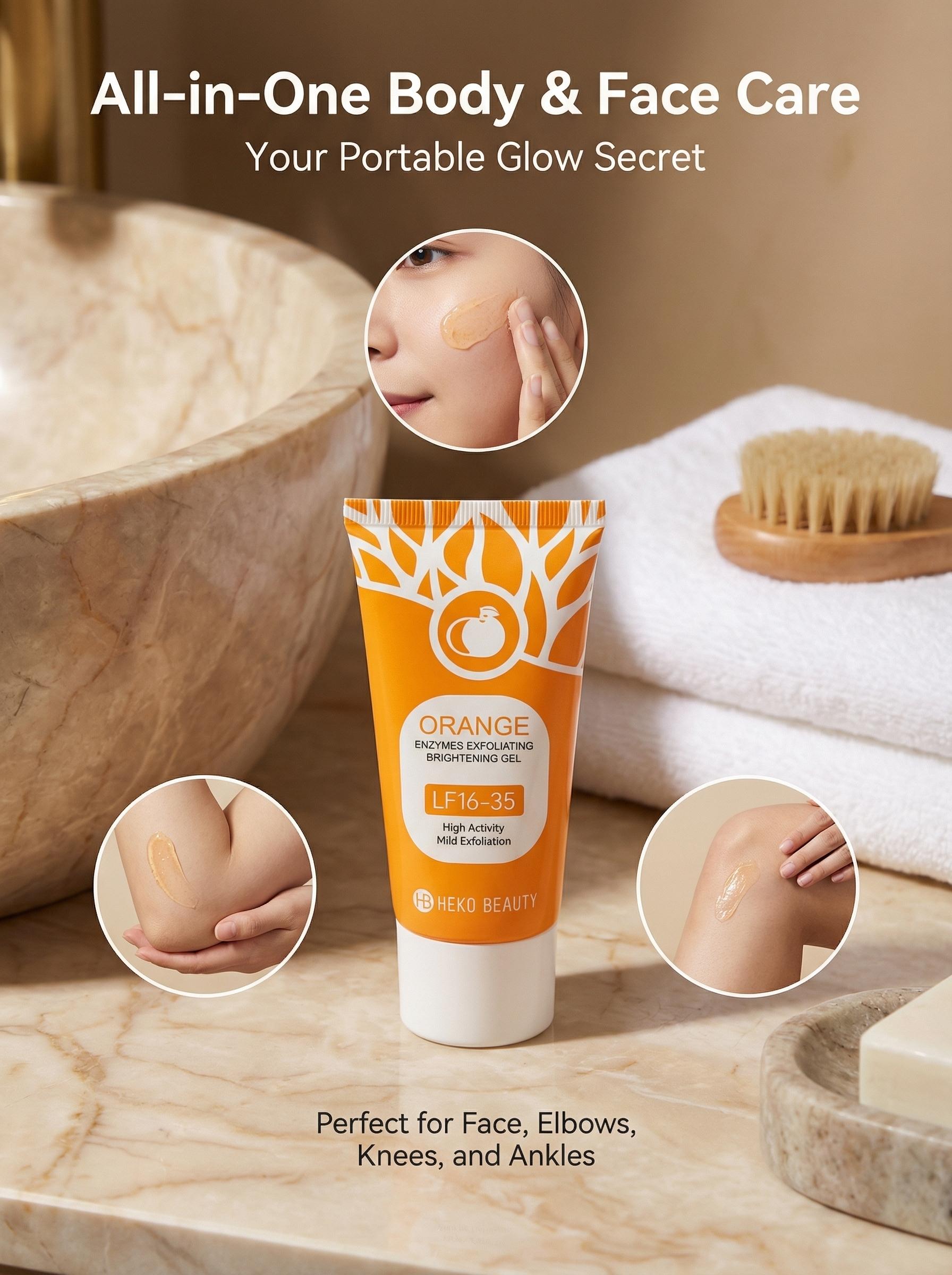 Orange Exfoliating Gel, Moisturizer Face Body Scrub Gel,Deep Cleansing Moisturizing Facial Exfoliator,Natural Orange Peeling Gel Face Scrub，Halloween gift