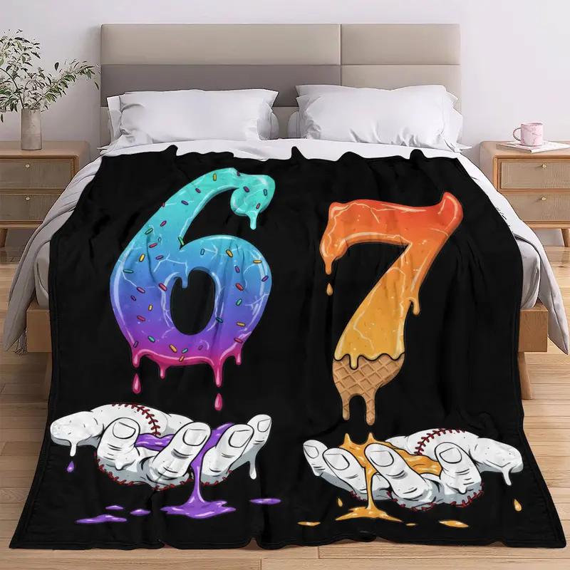 Soft Flannel Digital Print Throw Blanket, Warm and Multifunctional for Sofa, Office, Bed, Camping, Travel, All Seasons Gift