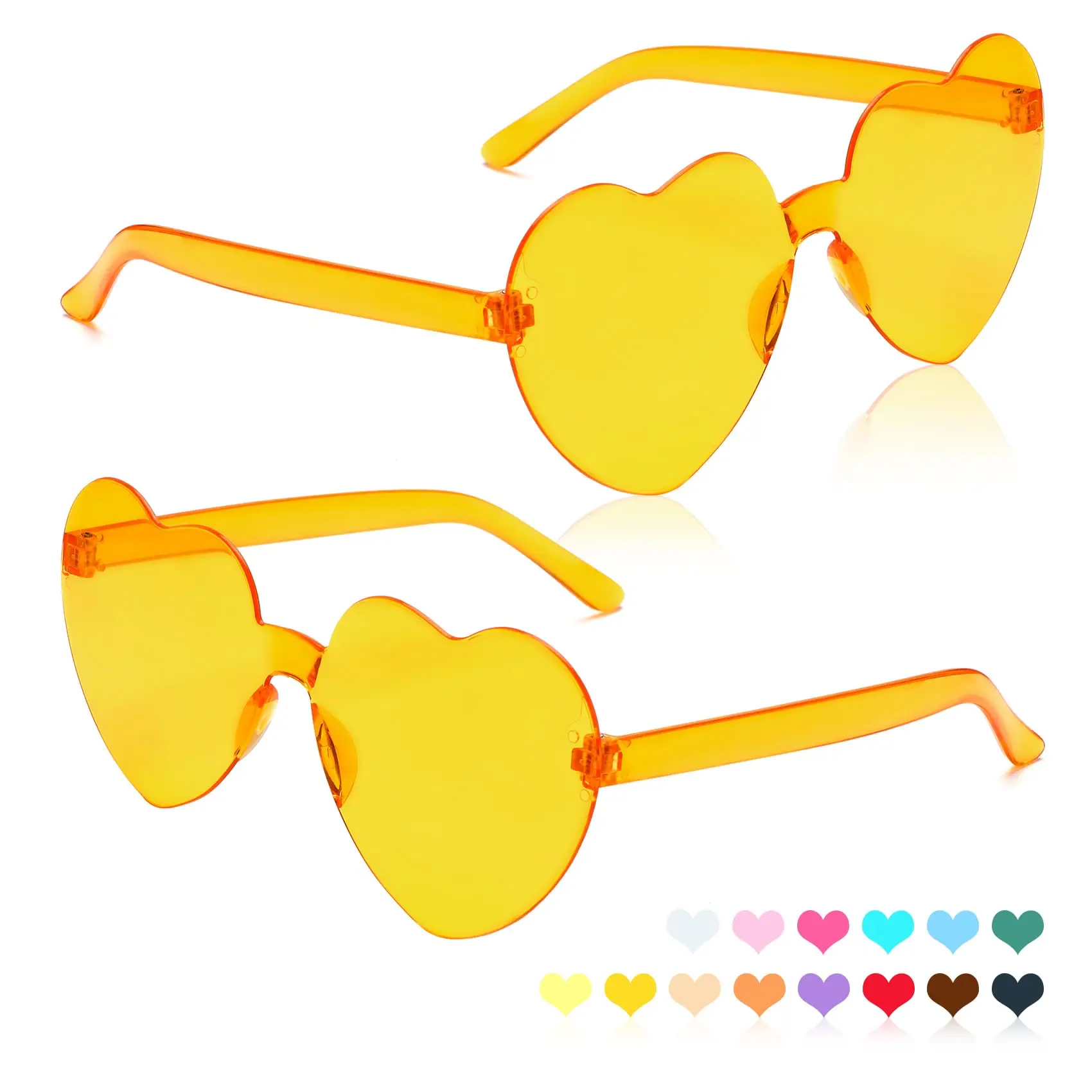 Fashion Heart-Shaped Frameless Glasses, Unique Love Symbol Eyewear for Festivals & Celebrations, Multiple Colors Random Shipping