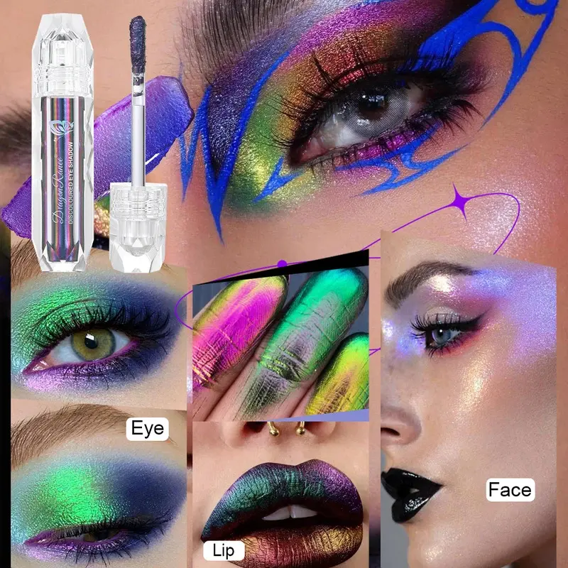 Chameleon Metal Lip Gloss Liquid Lipstick Brightening Long-Lasting Lip Gloss Multi-Color Long-Lasting Moisturizing Non-Stick Cup