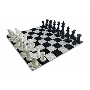 MegaChess 12 Inch Plastic Giant Chess Set With Commercial Grade Roll-up Chessboard