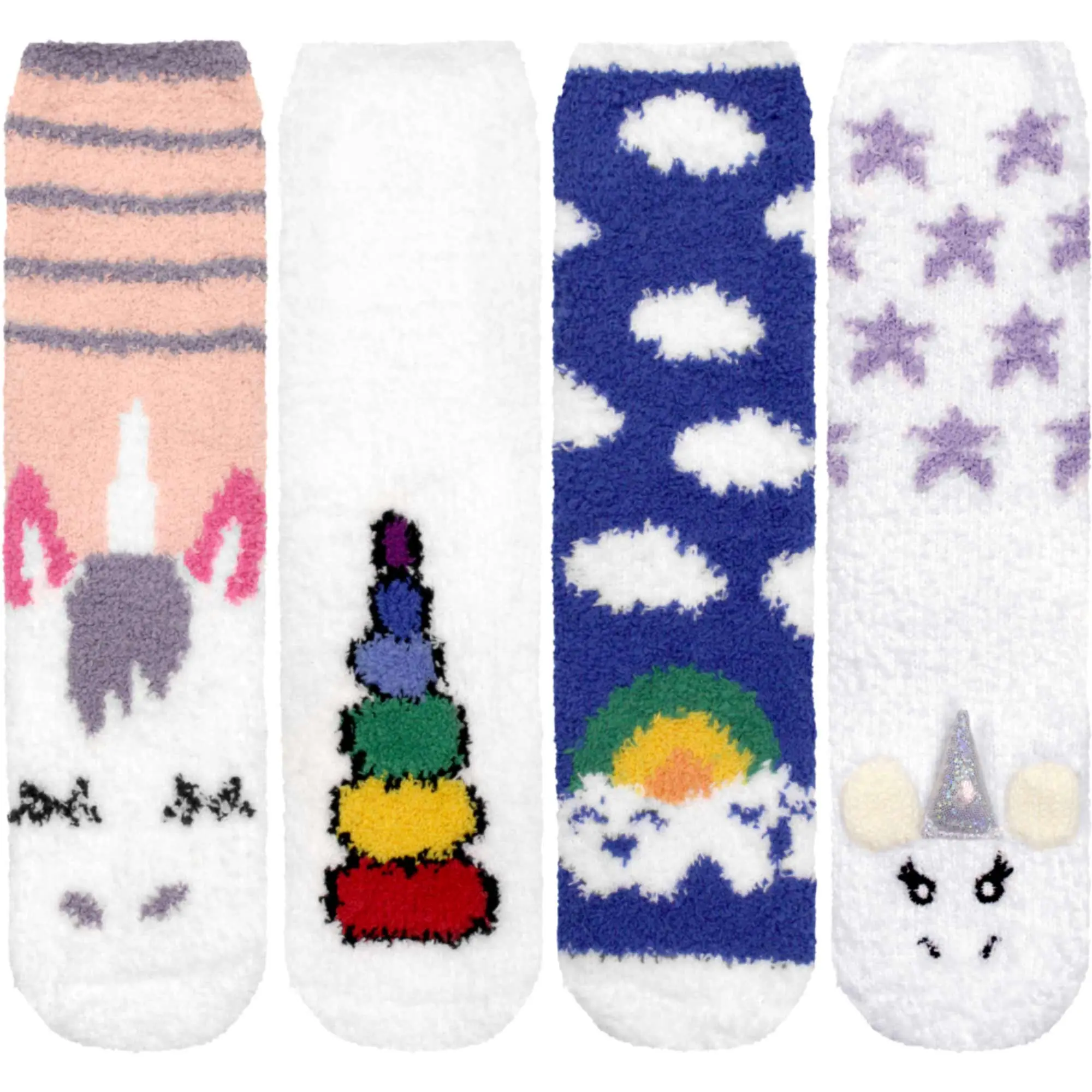 Women's Fuzzy Unicorn Crew Socks Assortments