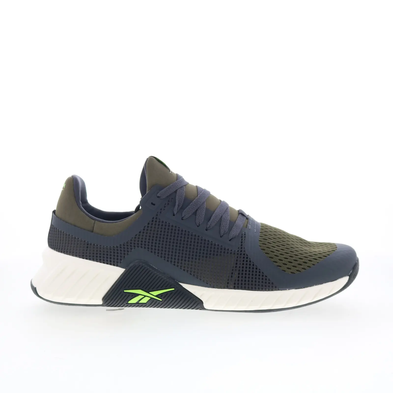 Reebok Flip Charge Mens Green Mesh Lace Up Athletic Cross Training Shoes