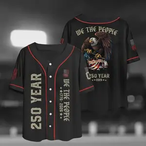 All Over Print USA Eagle Baseball Jersey, Classic Patriotic Motif, Stylish Button Up Shirt, Everyday Casual American Pride Apparel # TikTokMadeMeBuyIt # FullPrintJersey # AmericanPride # ButtonUpShirt