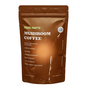 Mushroom Coffee + Adaptogens and Collagen - 100% Organic Coffee with Adaptogens, Chaga, Maca Root, Ashwagandha, L-theanine & Type 1 & 2 Collagen Peptides - Dietary Supplement