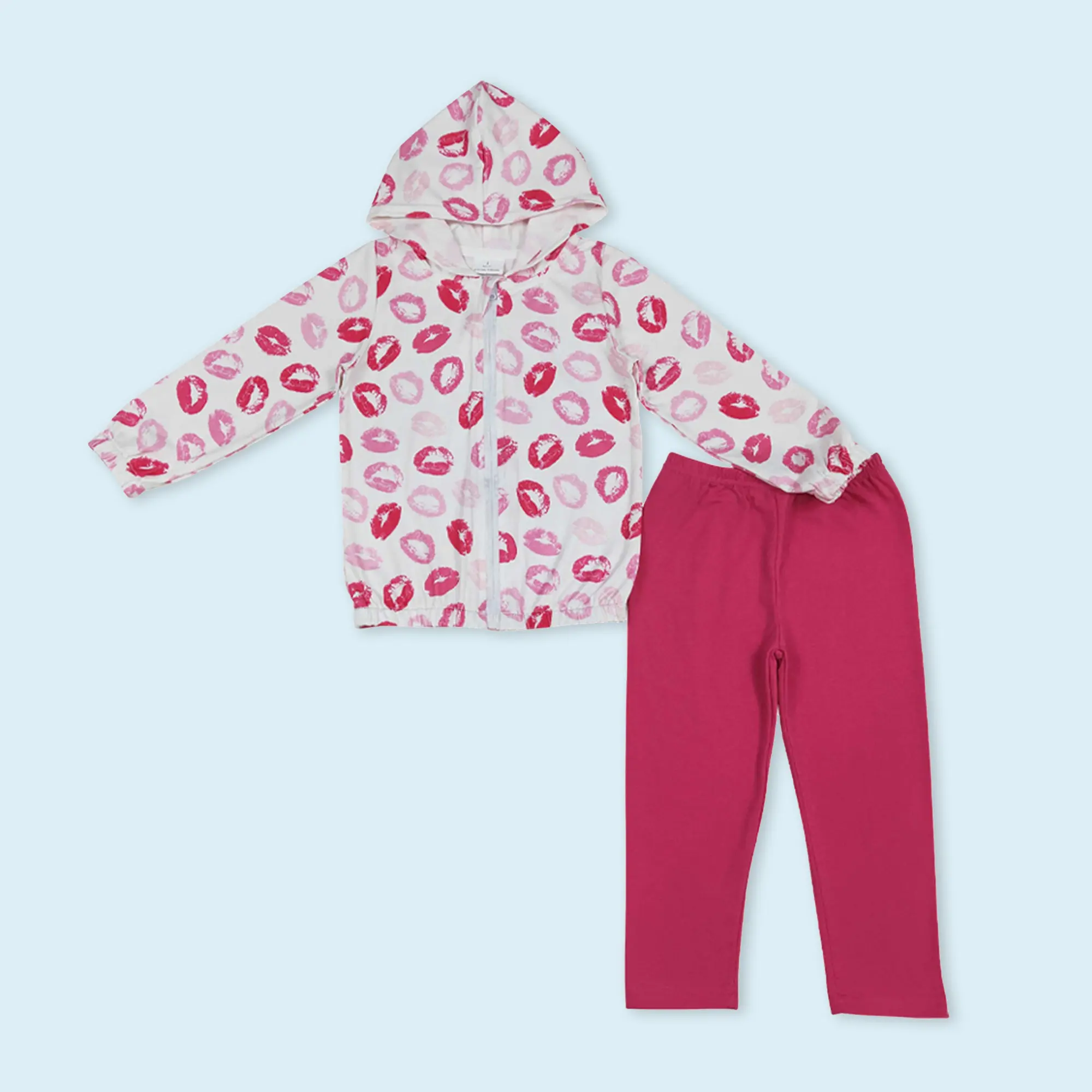 Valentines day top matching pants girls holiday outfit