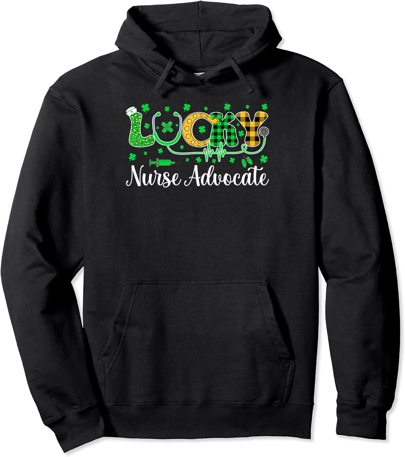 St Patricks Day Nurse Scrub Top Lucky Nurse Advocate Pullover Hoodie - Isaaclog Shop 83B0CVVMHYM7