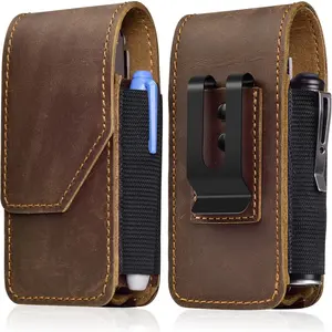 Leather Multitool Sheath Compatible with  Wave Plus Wingman Surge Rebar Multi Tool Holster with Belt Clip, Dark Brown