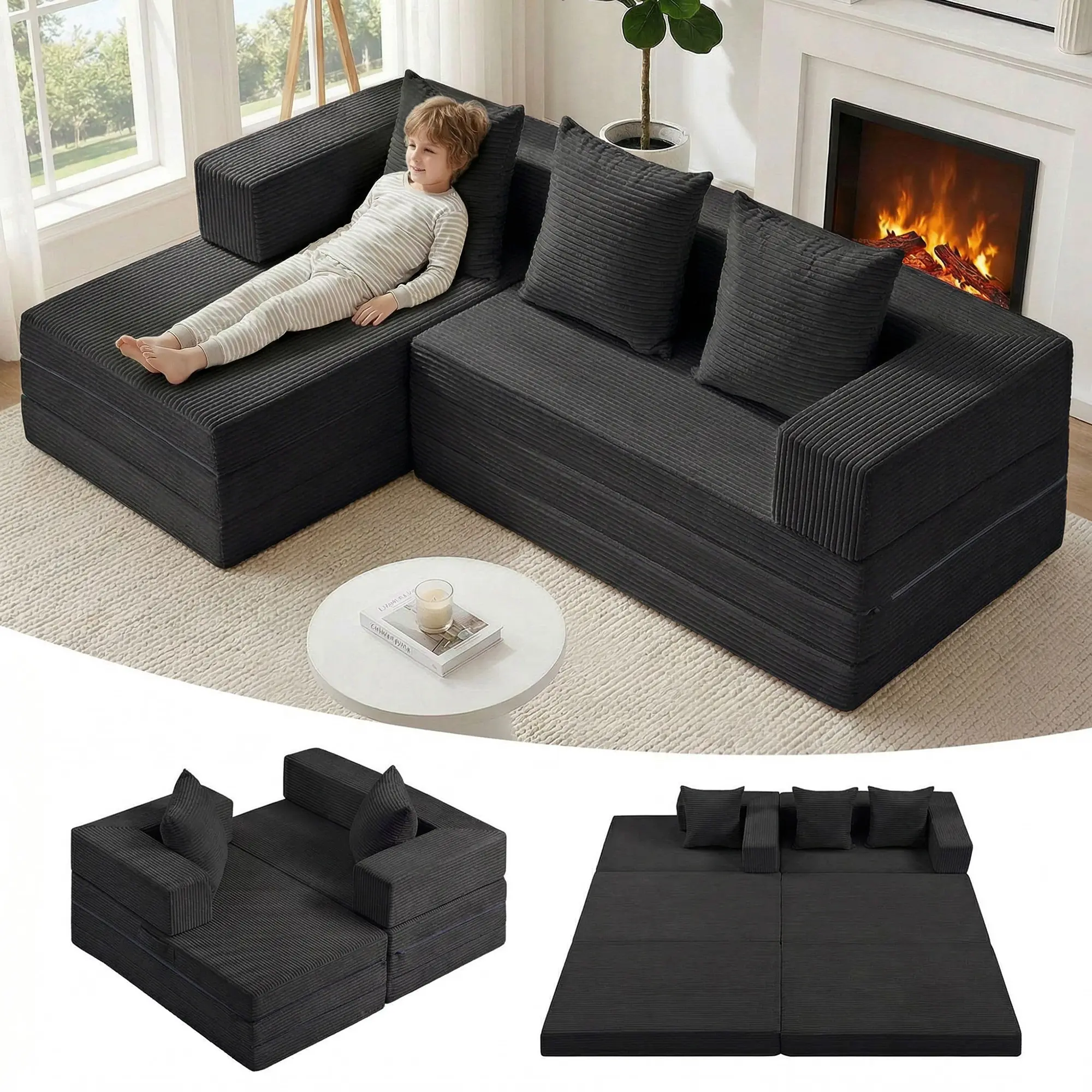 65”-Black (Mini Couch) 