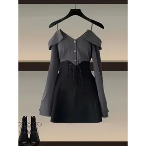 Glamour Glitz Shop121 Summer Set Women Slash Neck Off Shoulder Ruffle Blouse High Waist Bandage Mini Skirt 2025 New Chic Outfit