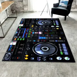 DJ Mixer Controller Music Large Area Rug - Soft Absorbent Diatomite Material with 100% Non-Slip Rubber Backing Soft Diatomite Quick-Dry Floor Mat with Realistic Professional DJ Mixer Controller Design Suitable for Laundry Rooms, Bathrooms, Kitchens Decor