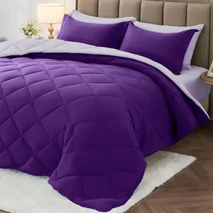 7 King Comforter, a Bag King Size, with Comforter, Flat Sheet, Sheet, Pillowcases  Shams, Purple  Lavender