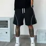 Men's Outdoor Shorts, Summer Loose Fit Short Pants, Pure Color Belted Men's Shorts, Casual Street Shorts, Comfortable and Stylish, Loose Fitting Shorts