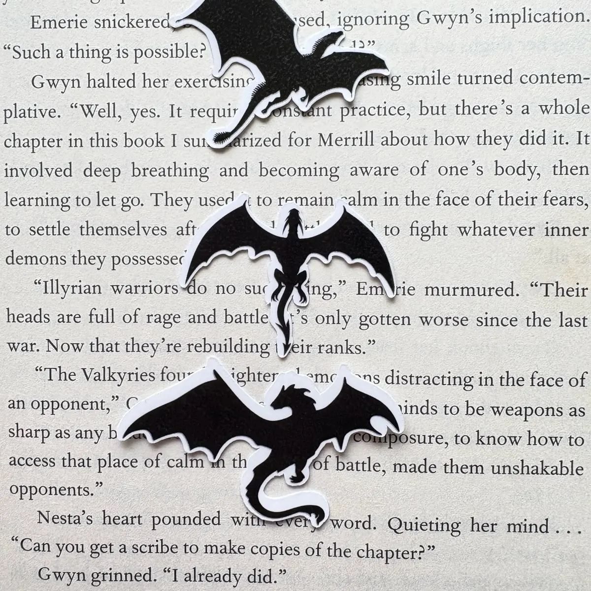 Dragon Mini 3-Pack Glossy Bookish Adhesive Decals - Self-Adhesive Art Stickers for Kindles, Laptops, Dragon Fans, Fantasy Lovers DIY Scrapbooking Accessory Gifts, Character-Based