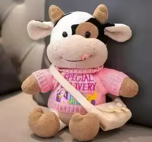 ZaysReborns 10 Inch Stuffed Cow Plush Accessory, Soft and Huggable Unisex Design, Ideal for Kids