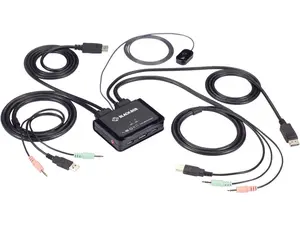 Black Box KV62-CBL 2-Port 4K60 DisplayPort Cable KVM Switch