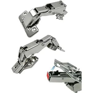 2Pack 165  Hinge, Concealed Hydraulic Adjustable Mounting,Clip  Plate for Easy Installation,Soft Close Cabinet Hinge, Frame Kitchen Cabinet Doors Hinges(Full Overlay)