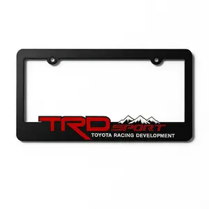 2-Pack Heavy-Duty Black License Plate Frames for Toyota Tacoma Tundra 4Runner – Aggressive Off-Road Look, Includes Mounting Brackets