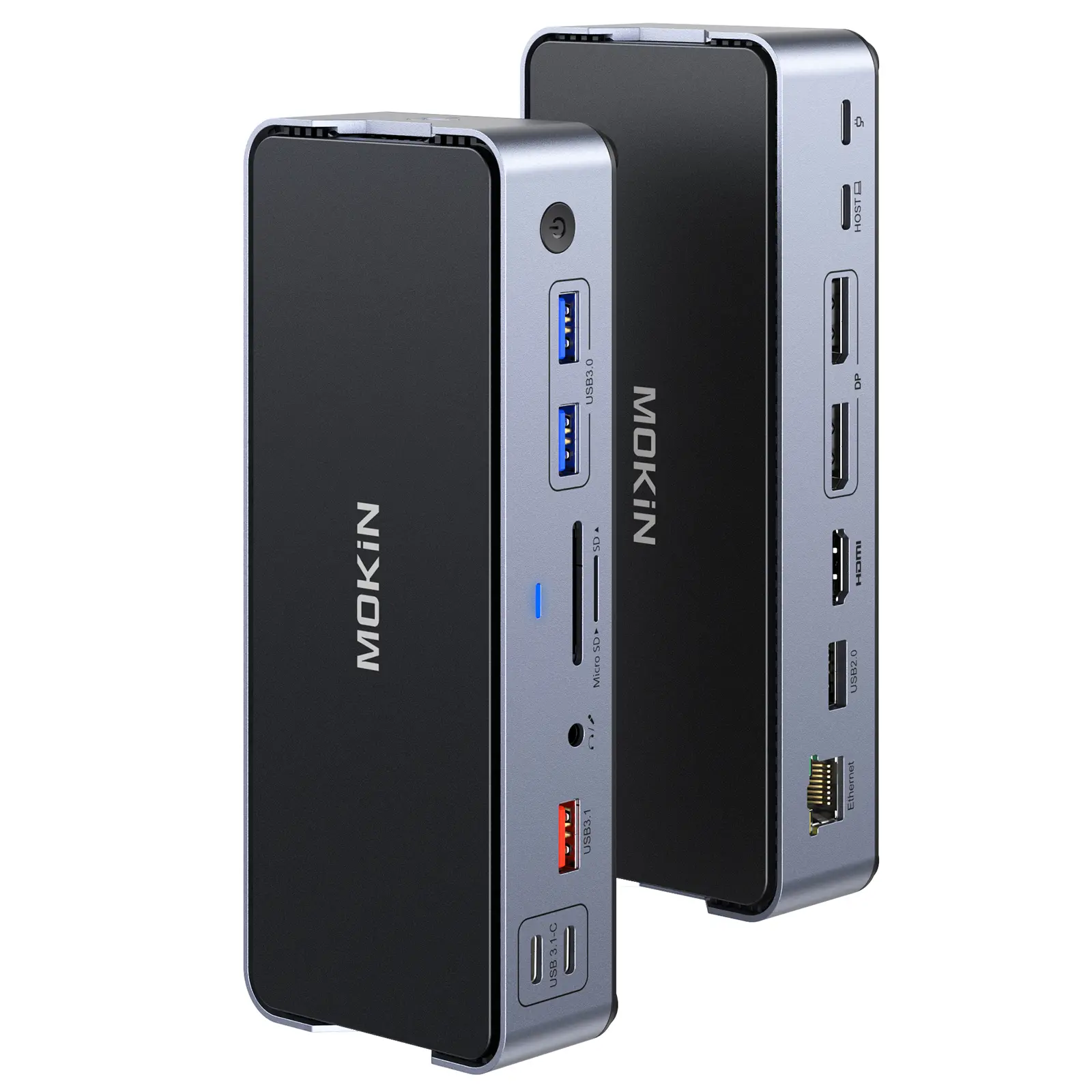 MOKIN 15 in 1 8K USB C Docking Station with 1 HDMI, 2 DisplayPort, 6 USB Ports, 100W Power Delivery for Dell, HP, MacBook, Lenovo