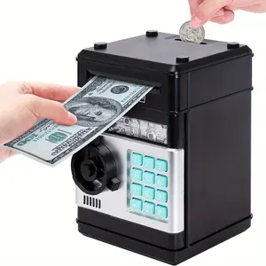 Mini ATM Coin Piggy Bank, Electronic Coin Money Bank for Kids, Money Safe Box, Cash Saving Box, Perfect Birthday Gifts Toys for Kids, Home Ornaments, Decor, Mechanical, Hard Plastic, Digital Piggy Bank