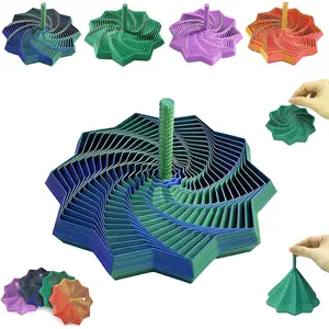 3D Printed Fidget Star Toy – Expandable Sensory Fractal Spinner with Handle