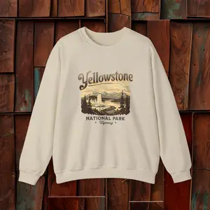 Yellowstone National Park Sweatshirt, Cozy Crewneck for Nature Lovers, Perfect Travel Gift, Unisex Casual Wear, Outdoor Adventure Apparel
